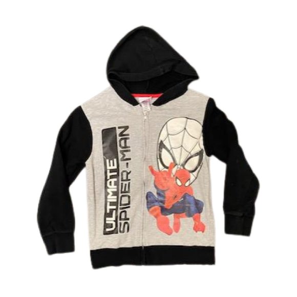 Marvel Spider-Man Jacket Kids Plush Hoodie, Full Zip-Up, Size 10/12, Pre-owned - Picture 3 of 5